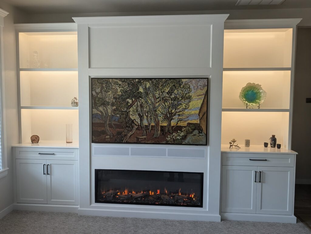 Built-In Fireplace Entertainment Center Installation in Meridian — built-in fireplace
